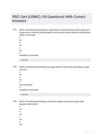 RSO Cert (USMC) |18 Questions| With Correct Answers.