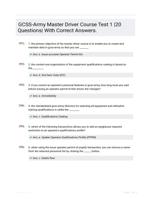 GCSS-Army Master Driver Course Test 1 |20 Questions| With Correct Answers.