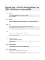 Discrete Math Final Exam Review Questions and 100% Verified Correct Answers 2024