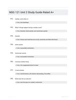 NSG 121 Unit 2 Study Guide Rated A+