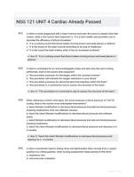 NSG 121 UNIT 4 Cardiac Already Passed