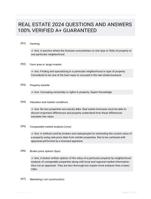 REAL ESTATE 2024 QUESTIONS AND ANSWERS 100% VERIFIED A+ GUARANTEED