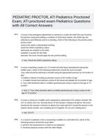 PEDIATRIC PROCTOR, ATI Pediatrics Proctored Exam, ATI proctored exam Pediatrics Questions with All Correct Answers