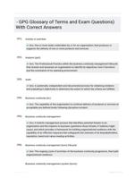 - GPG Glossary of Terms and Exam Questions) With Correct Answers
