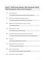 NACC - PSW Exam Review 200 Questions 2024|2024 Questions with correct Answers