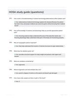 HOSA study guide (questions)