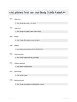 club pilates final test out Study Guide Rated A+