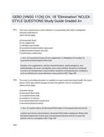 GERO (VNSG 1126) CH. 18 "Elimination" NCLEX-STYLE QUESTIONS Study Guide Graded A+