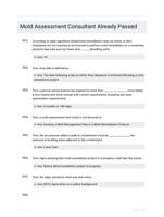 Mold Assessment Consultant Already Passed