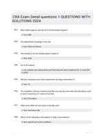 CRA Exam Detail questions 1 QUESTIONS WITH SOLUTIONS 2024