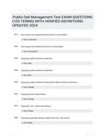 Publix Deli Management Test EXAM QUESTIONS (105 TERMS) WITH VERIFIED DEFINITIONS UPDATED 2024
