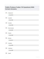 Publix Produce Codes |18 Questions| With Correct Answers.