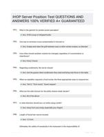 IHOP Server Position Test QUESTIONS AND ANSWERS 100% VERIFIED A+ GUARANTEED
