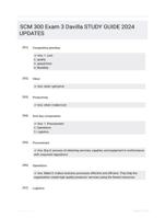 SCM 300 Exam 3 Davilla STUDY GUIDE 2024 UPDATES