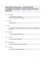 SCM 300 Davilla Exam 1 ASU PORTAGE LEARNING  MICROBIO 45 BIOD QUESTION AND  ANSWER