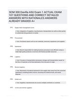 SCM 300 Davilla ASU Exam 1 ACTUAL EXAM 107 QUESTIONS AND CORRECT DETAILED ANSWERS WITH RATIONALES ANSWERS ALREADY GRADED A+
