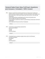 General Sales Exam New Full Exam Questions and Answers ( Included ) 100% Correct