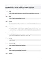 legal terminology Study Guide Rated A+