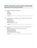 health assessment nclex questions Study Guide Questions and Correct Answers