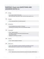NUR2063: Exam one QUESTIONS AND ANSWERS RATED A+