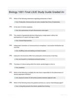 Biology 1001 Final LSUE Study Guide Graded A+