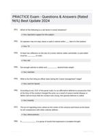 PRACTICE Exam - Questions & Answers (Rated 96%) Best Update 2024