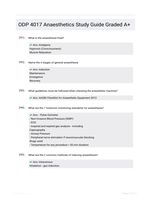 ODP 4017 Anaesthetics Study Guide Graded A+