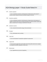 AQA Biology paper 1 Study Guide Rated A+