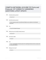 COMPTIA NETWORK+ N10-008 TCP Ports and Protocols 107 CORRECTLY ANSWERED QUESTIONS LATEST UPDATE