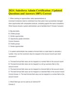 Salesforce Admin Certification | Updated Questions and Answers 100% Correct