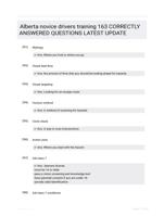 Alberta novice drivers training 163 CORRECTLY ANSWERED QUESTIONS LATEST UPDATE