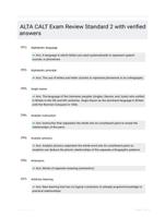 ALTA CALT Exam Review Standard 2 with verified answers