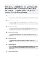 PCA (EXAM LATEST  EXAM 203 QUESTION AND  ANSWER/ COGNITIVE ACADEMIC LANGUAGE PROFICIENCY  EXAM (VERIFIED ANSWERS)): Insects, Mites, and Invertebrates