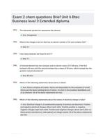 Exam 2 chem questions Brief Unit 6 Btec Business level 3 Extended diploma