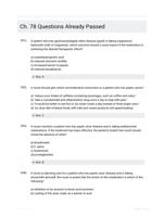 Ch. 78 Questions Already Passed