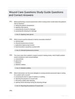Wound Care Questions Study Guide Questions and Correct Answers