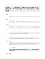 Florida Fire Inspector EXAM QUESTIONS (516 TERMS) WITH VERIFIED DEFINITIONS UPDATED 2024
