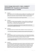 CPCO EXAM 2024 WITH 100% CORRECT ANSWERS 50+ Questions and Answers Guaranteed pass A Graded