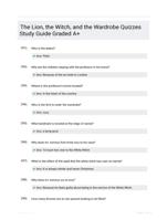 The Lion, the Witch, and the Wardrobe Quizzes Study Guide Graded A+