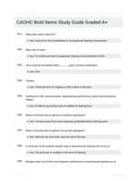CAOHC Bold Items Study Guide Graded A+