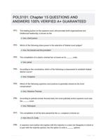 POLS101: Chapter 15 QUESTIONS AND ANSWERS 100% VERIFIED A+ GUARANTEED