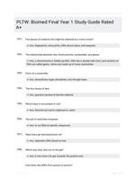 PLTW: Biomed Final Year 1 Study Guide Rated A+