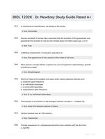 BIOL 1232K - Dr. Newbrey Study Guide Rated A+