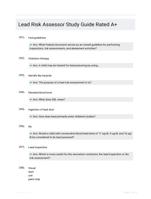 Lead Risk Assessor Study Guide Rated A+
