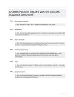 ANTHROPOLOGY EXAM 3 WVU #1 correctly answered 2024/2025