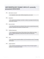 ANTHROPOLOGY EXAM 3 WVU #1 correctly answered 2024/2025