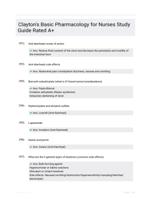 Clayton's Basic Pharmacology for Nurses Study Guide Rated A+