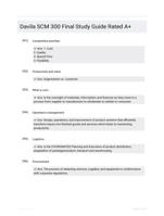 Davila SCM 300 Final Study Guide Rated A+