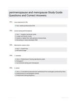 perimenopause and menopause Study Guide Questions and Correct Answers