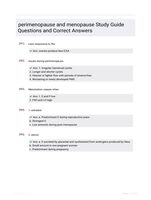 perimenopause and menopause Study Guide Questions and Correct Answers